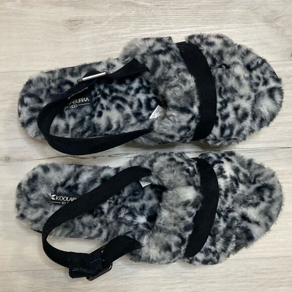 NEW- Koolaburra by UGG- Fuzz'd Out Cheetah Print Faux Fur Sling backs - Size 10 - Picture 1 of 7